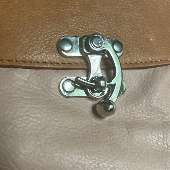 La Borsa Genuine Leather from Italy Crossbody/Wristlet Purse Tan Pale Pink - Picture 15 of 15